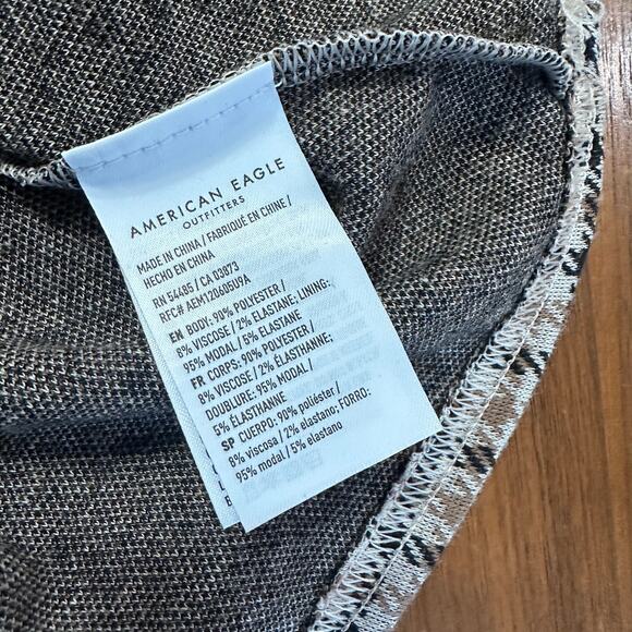 American Eagle Pleated Brown Plaid Mini Skirt With Shorts, Preppy, size XL - Picture 7 of 8